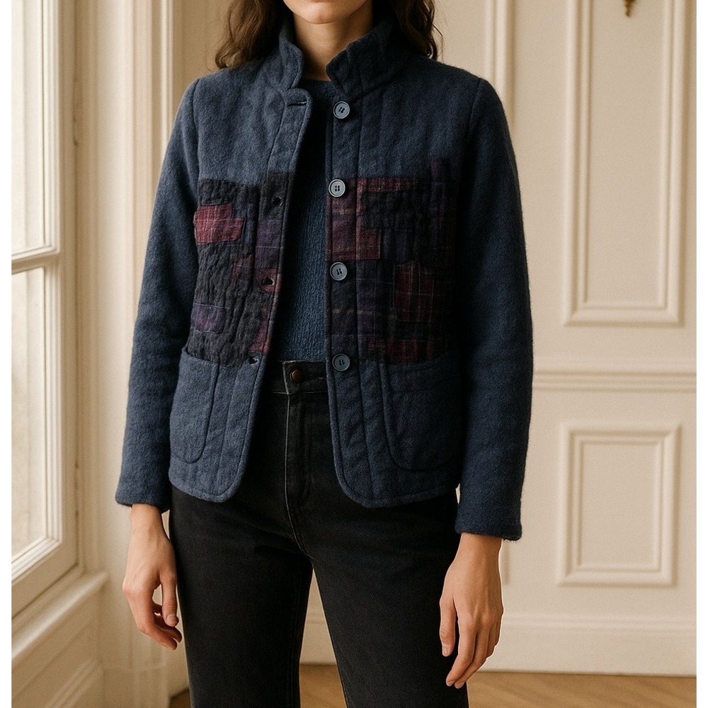 Comme des Garcons Shirt Wool Patchwork Jacket Unique Design Size‎ S/L